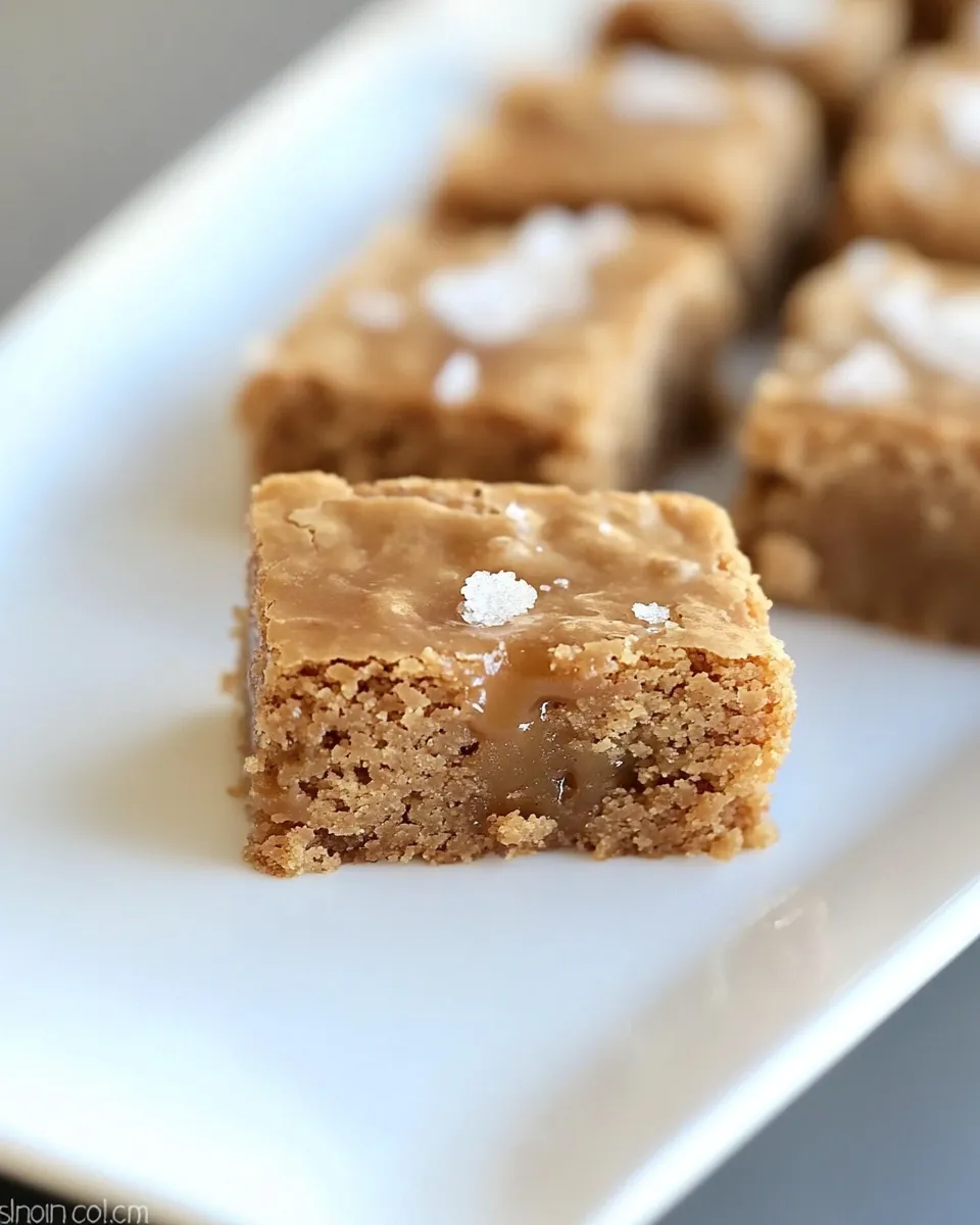 Perfect Salted Caramel Blondies Recipe dish photo