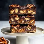 Homemade Salted Pretzel Chocolate Chip Cookie Snickers Bars. recipe photo
