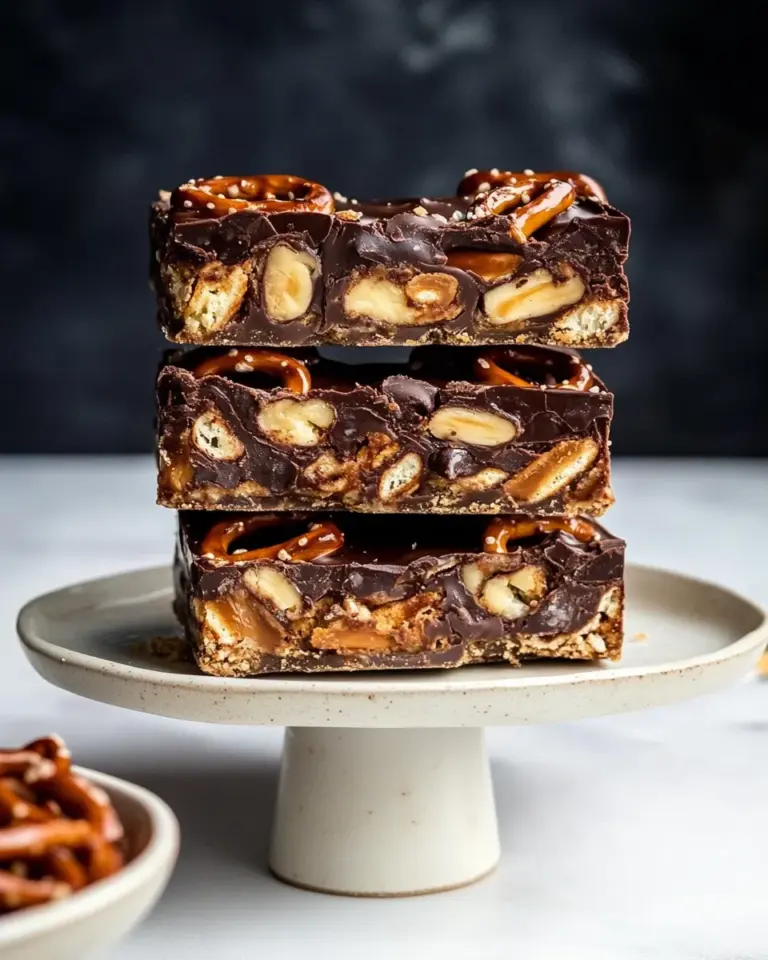 Homemade Salted Pretzel Chocolate Chip Cookie Snickers Bars. recipe photo