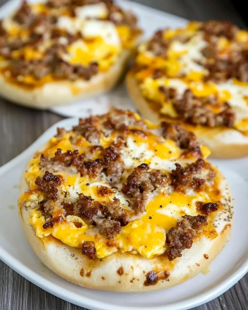 Classic Sausage, Egg & Cheese Bagel Pizzas image