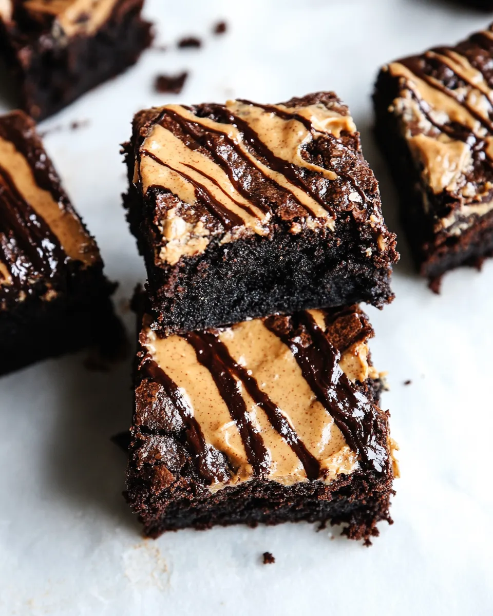 Homemade Seriously Fudgy Vegan & Grain-Free Brownies with Peanut Butter photo