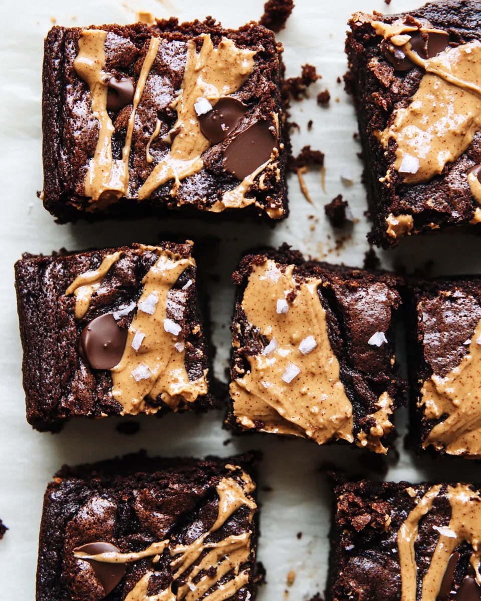 Easy Seriously Fudgy Vegan & Grain-Free Brownies with Peanut Butter shot