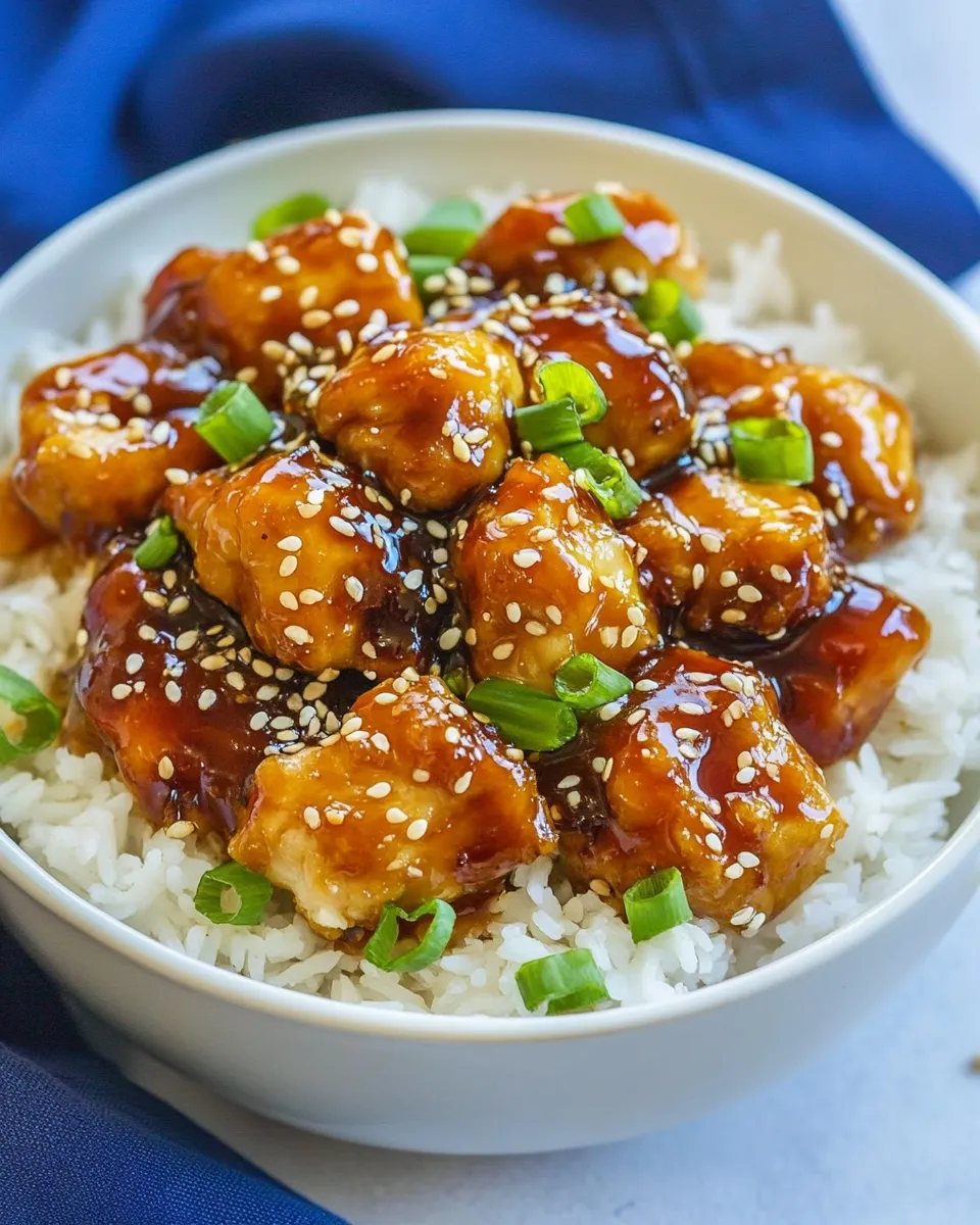 Delicious Sesame Chicken plate image