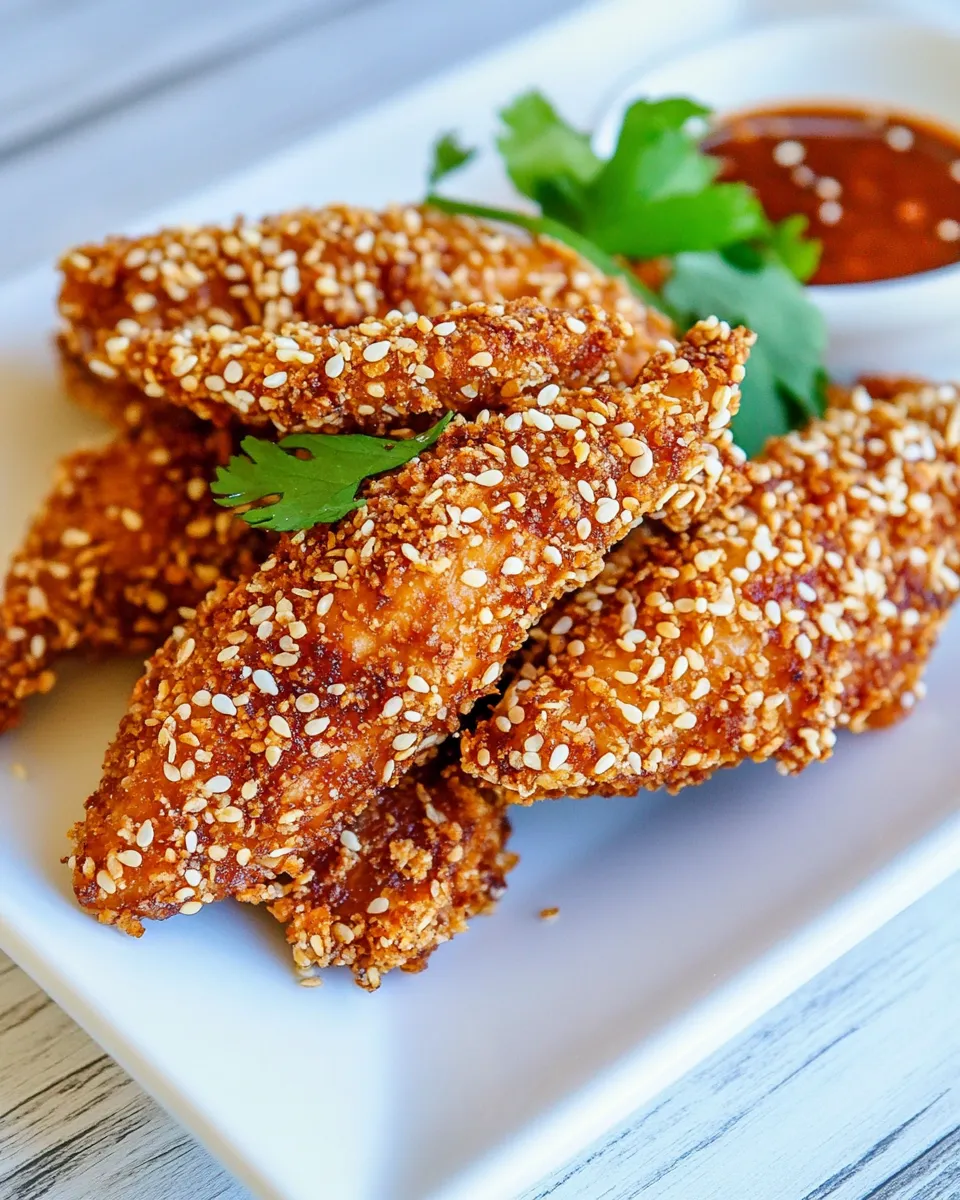 Delicious Sesame Crusted Chicken plate image