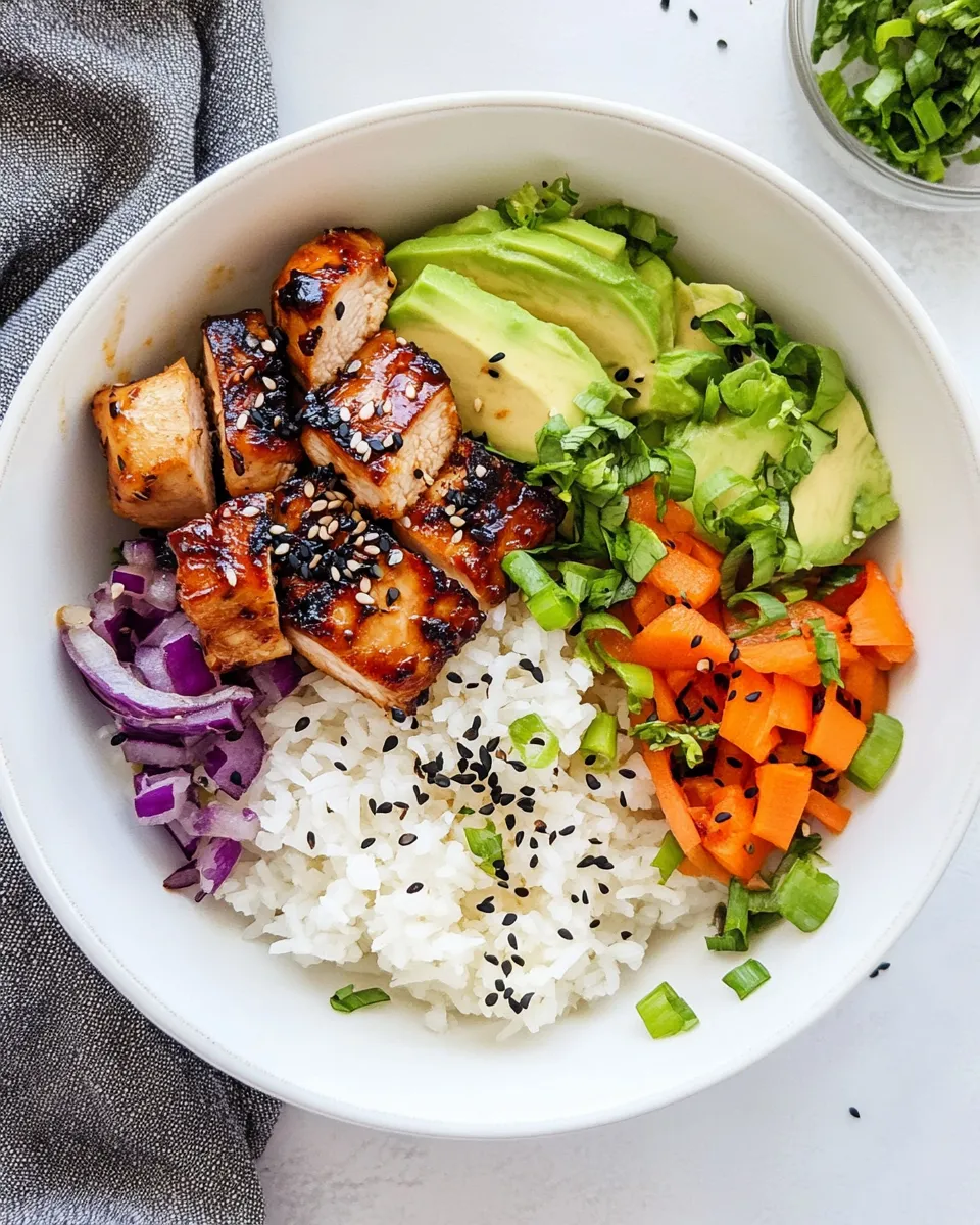 Savory Sesame Soy Chicken with Coconut Rice. photo