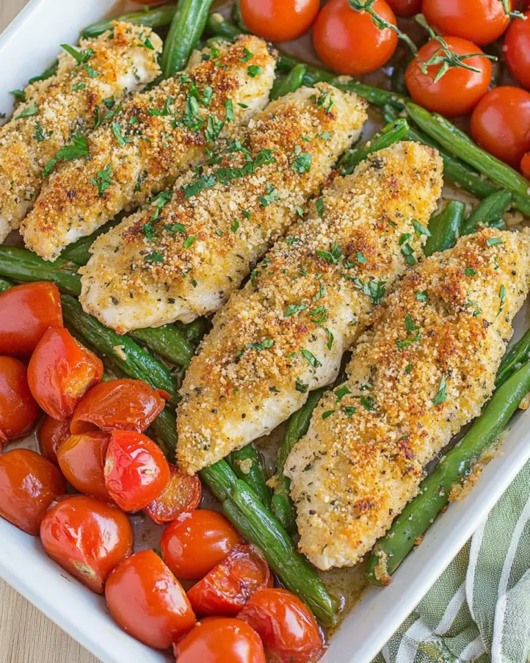 Easy Sheet Pan Garlic-Parmesan Chicken Tenders with Veggies photo