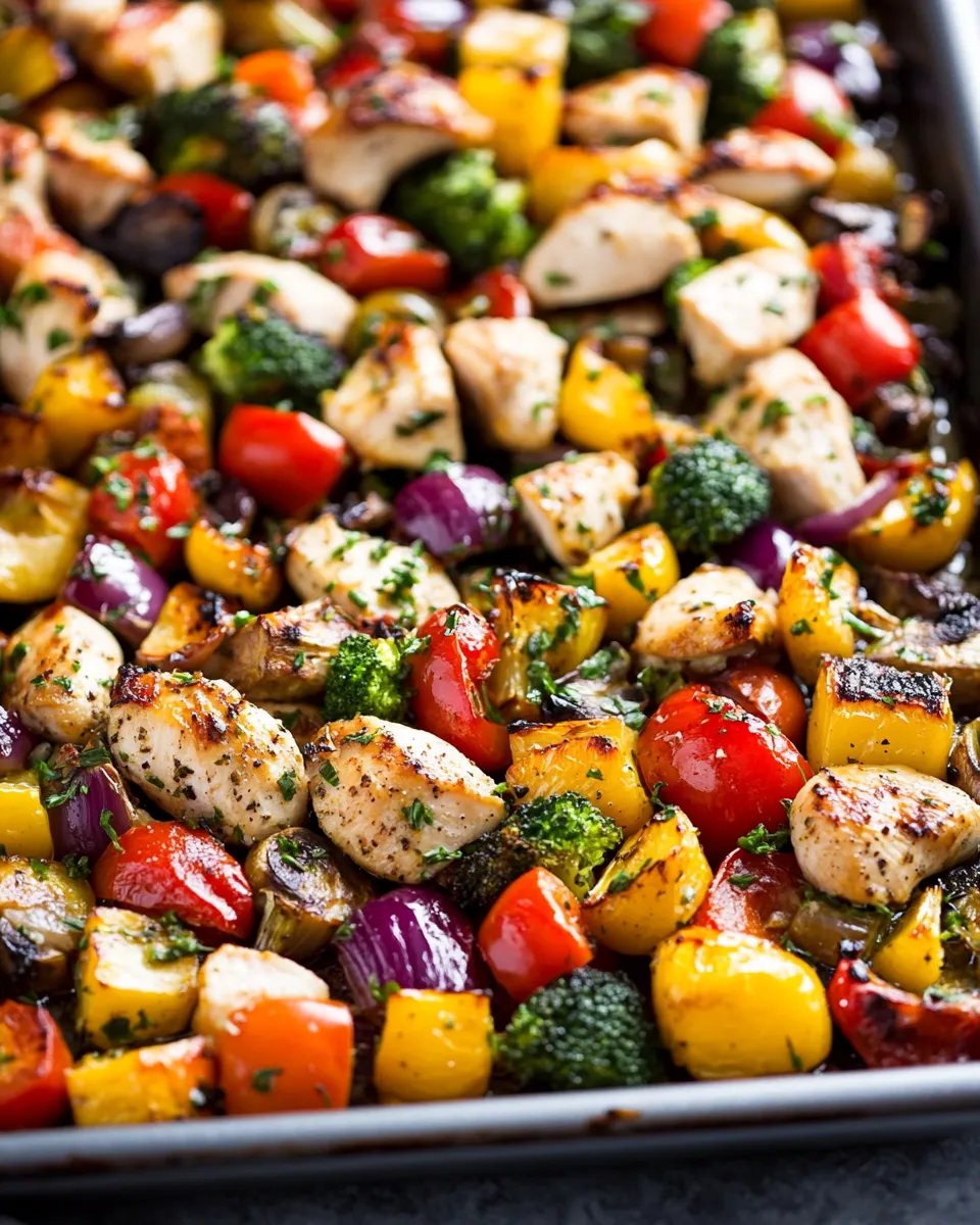 Quick Sheet Pan Roasted Garlic & Herb Chicken and Veggies shot