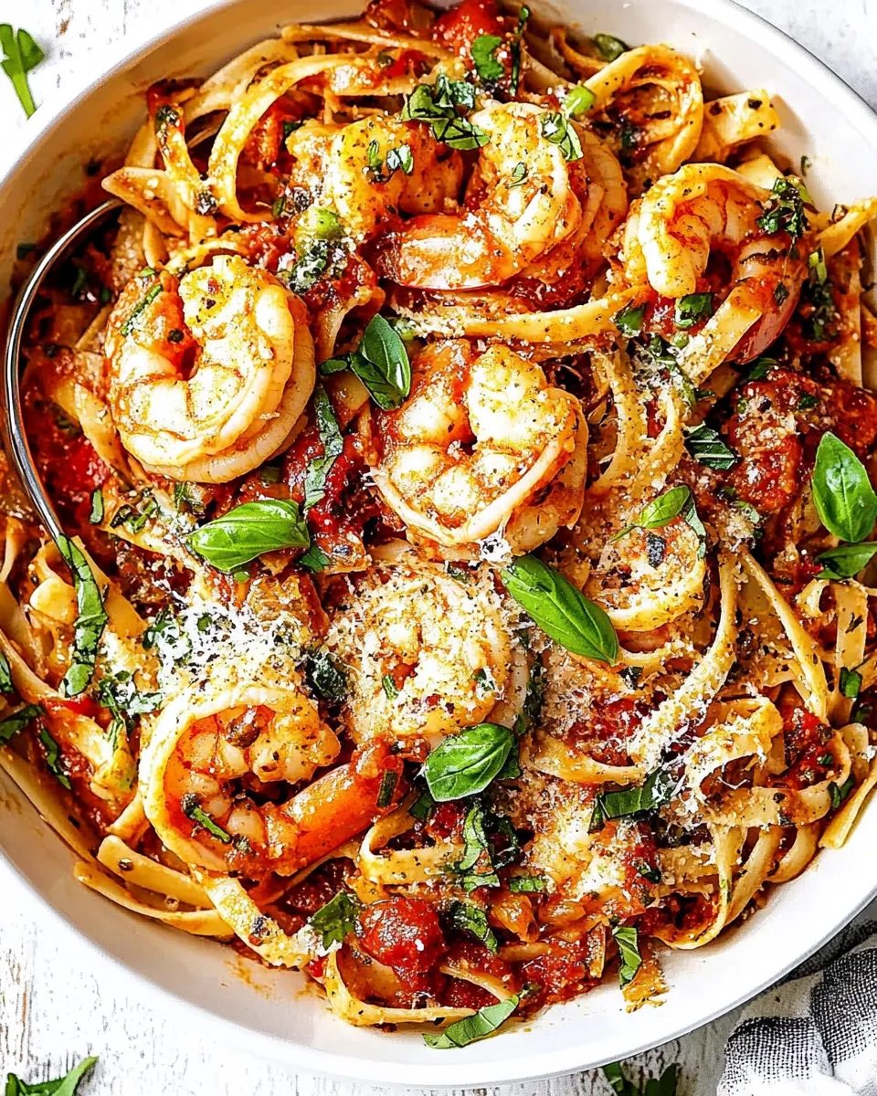 Easy Shrimp Pasta with Red Sauce recipe photo