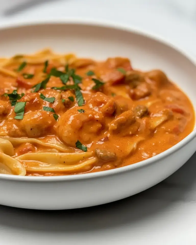 Easy Shrimp and Sausage Pasta Red Sauce photo
