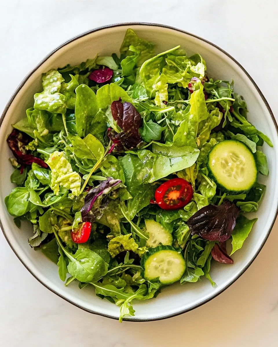 Healthy Simple Green Salad shot