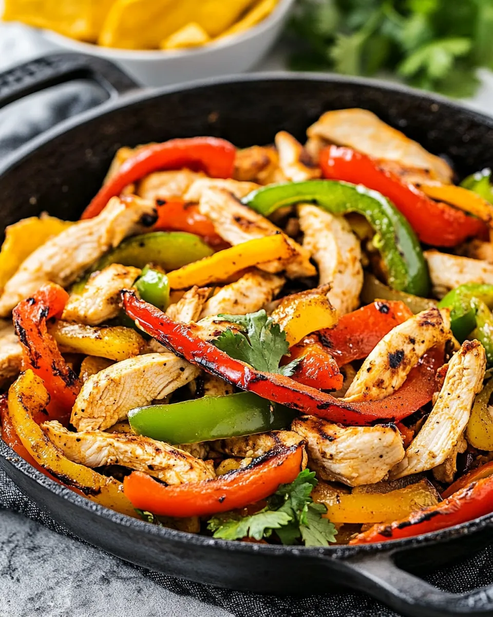 Tasty Skillet Chicken Fajitas shot
