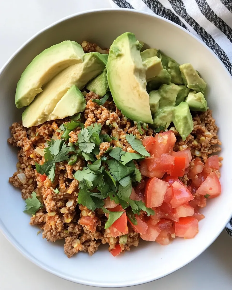 Easy Skillet Ground Turkey Taco Cauliflower Rice recipe photo