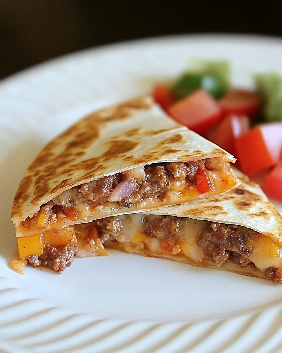 Quick Skinny Buffalo Burger Quesadilla shot