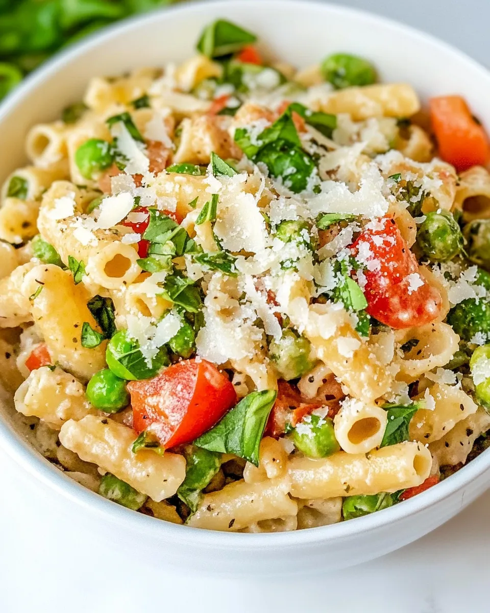 Easy Skinny Pasta Primavera food shot
