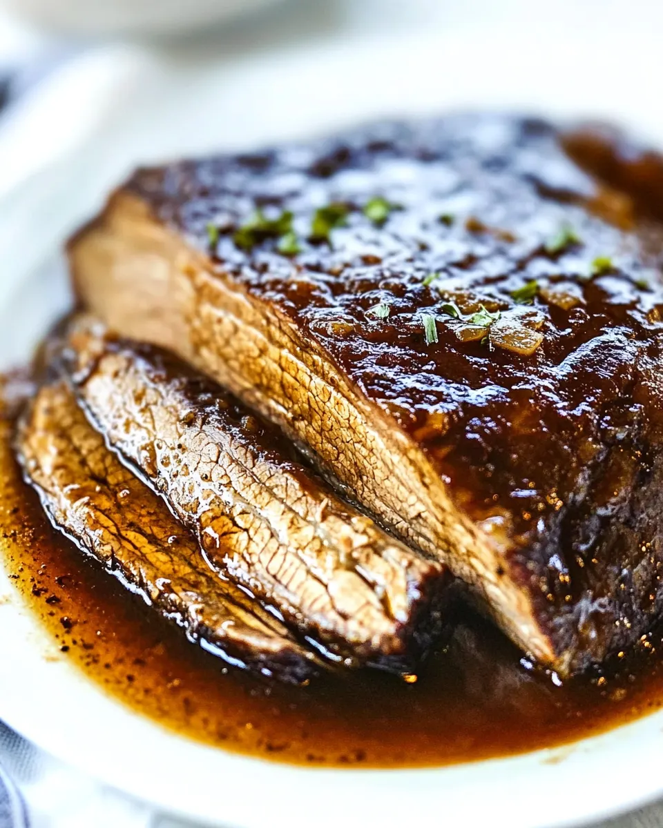 Delicious Slow-Cooker Brisket plate image