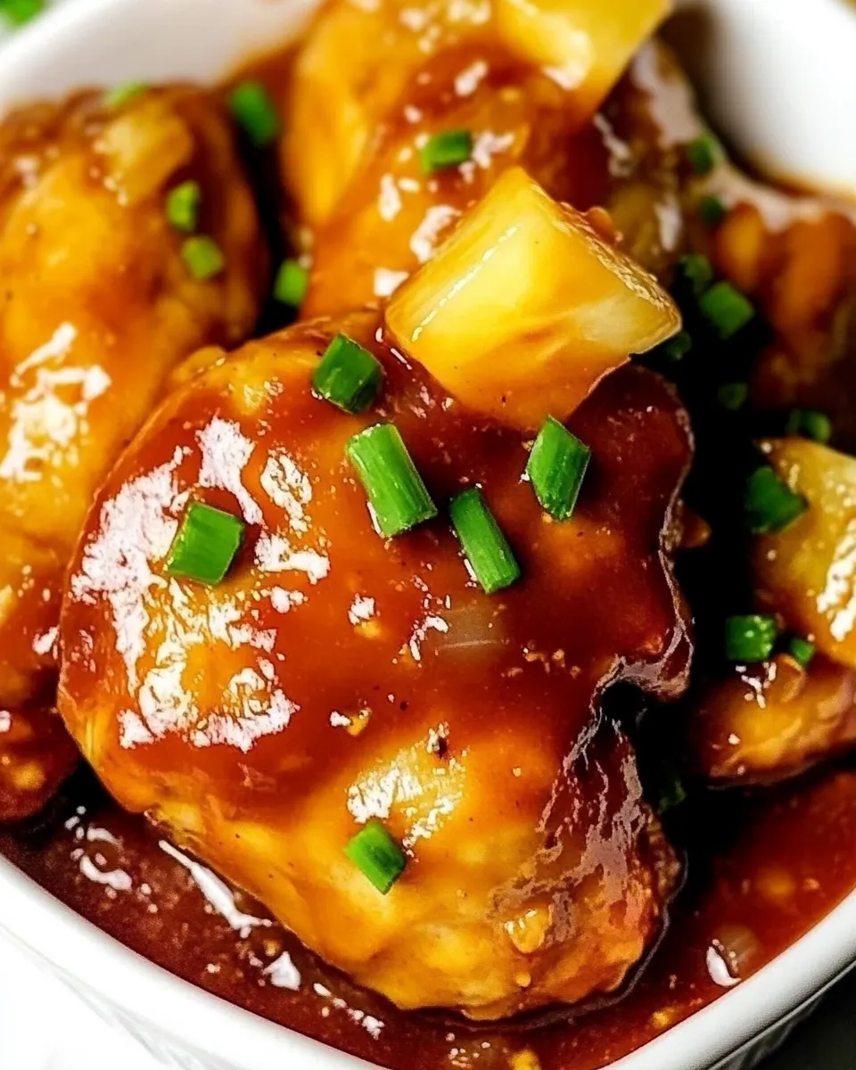 Delicious Slow Cooker BBQ Pineapple Chicken image