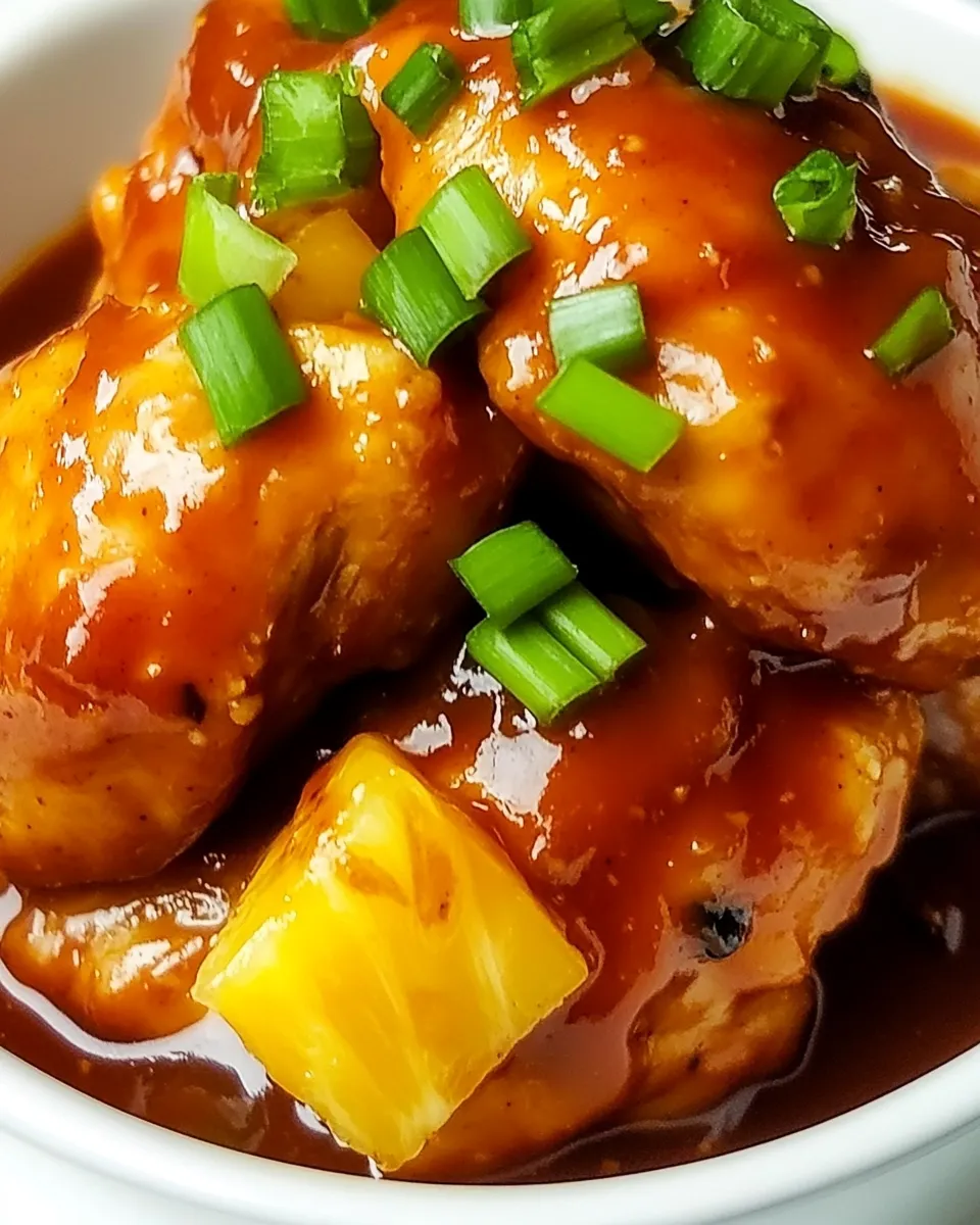 Savory Slow Cooker BBQ Pineapple Chicken recipe photo