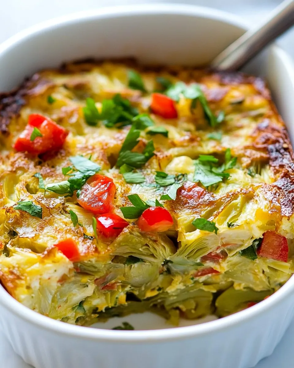 Homemade Slow Cooker Breakfast Casserole with Artichokes photo