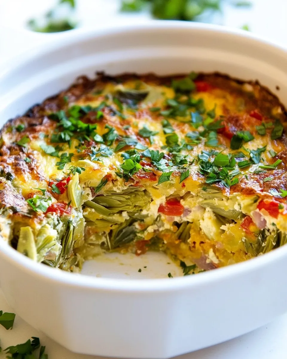Easy Slow Cooker Breakfast Casserole with Artichokes recipe photo