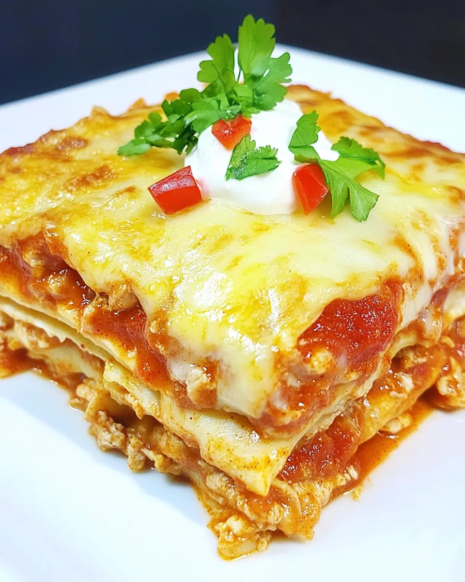 Classic Slow Cooker Chicken Enchilada Pie dish photo