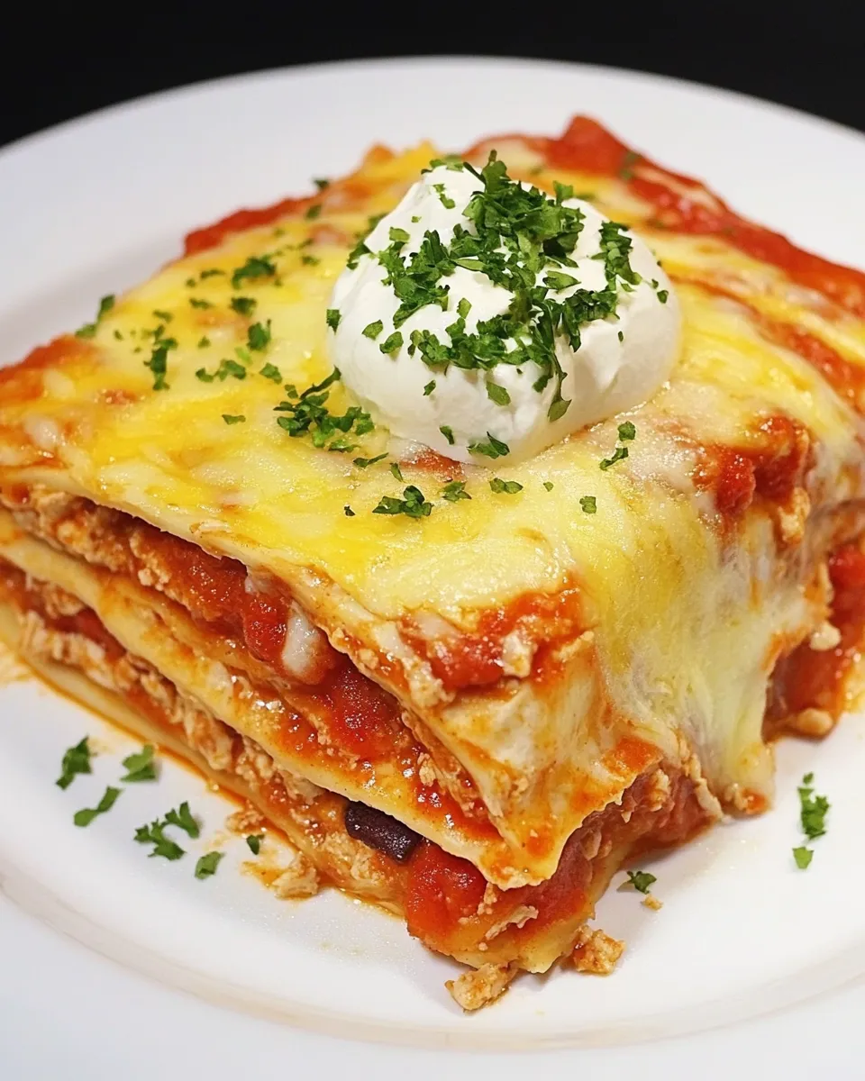 Delicious Slow Cooker Chicken Enchilada Pie plate image