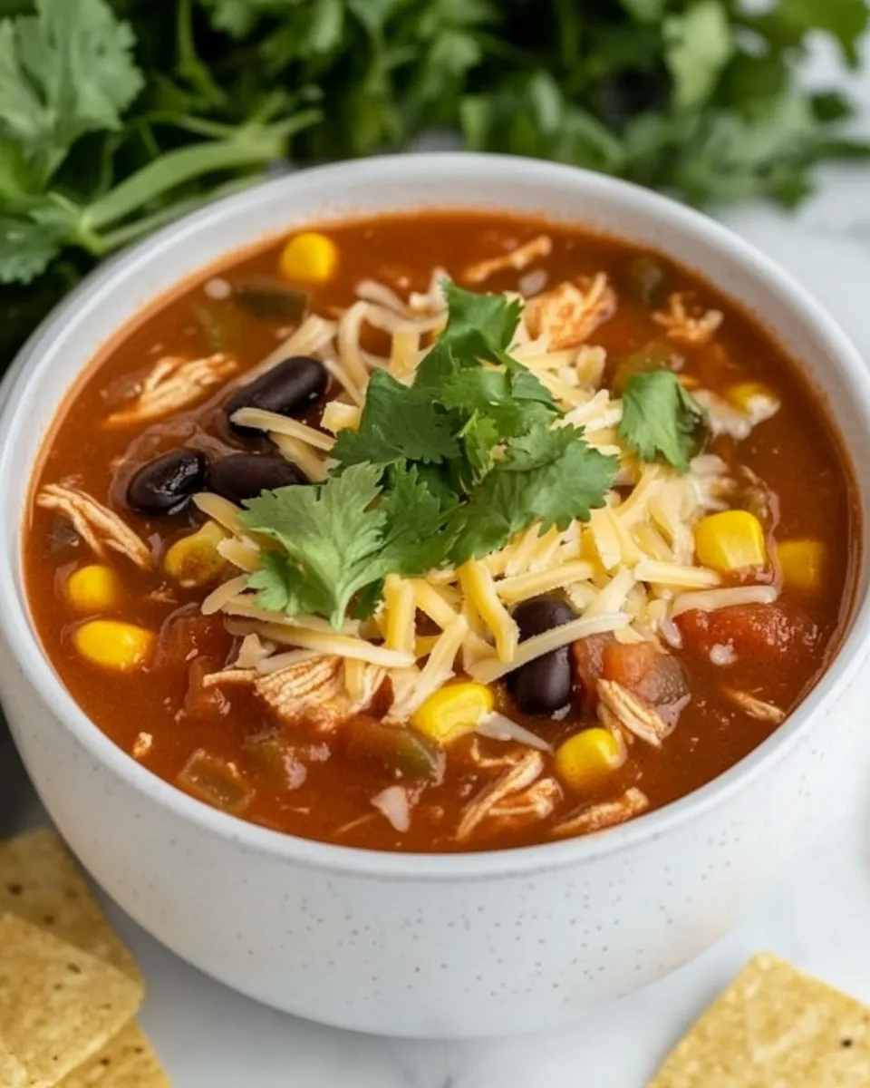 Homemade Slow Cooker Chicken Enchilada Soup recipe photo