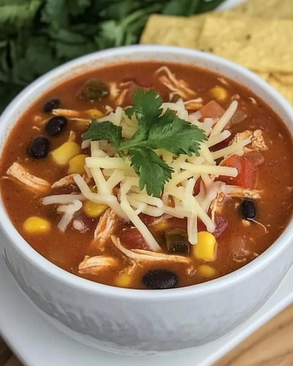 Classic Slow Cooker Chicken Enchilada Soup dish photo