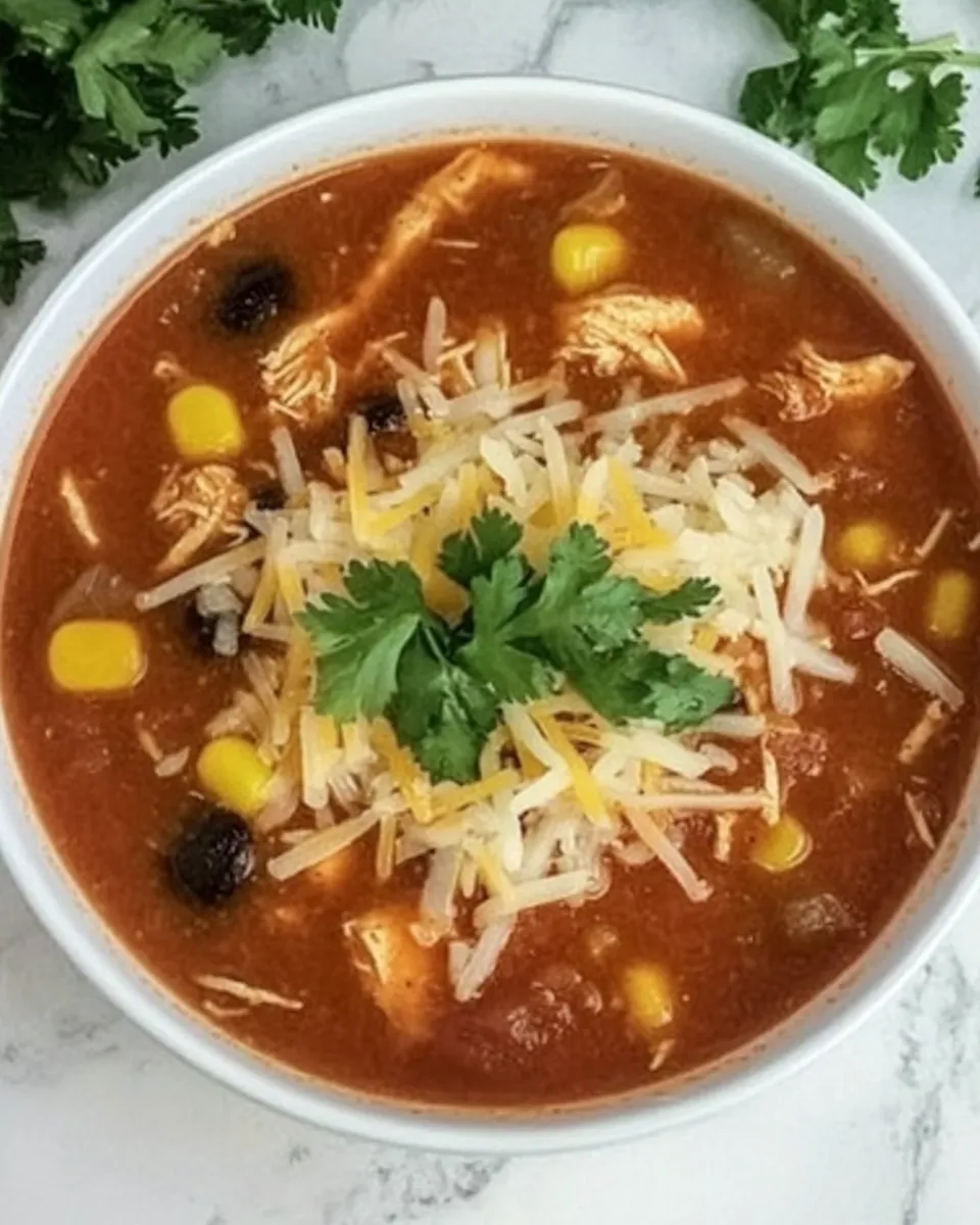 Delicious Slow Cooker Chicken Enchilada Soup picture