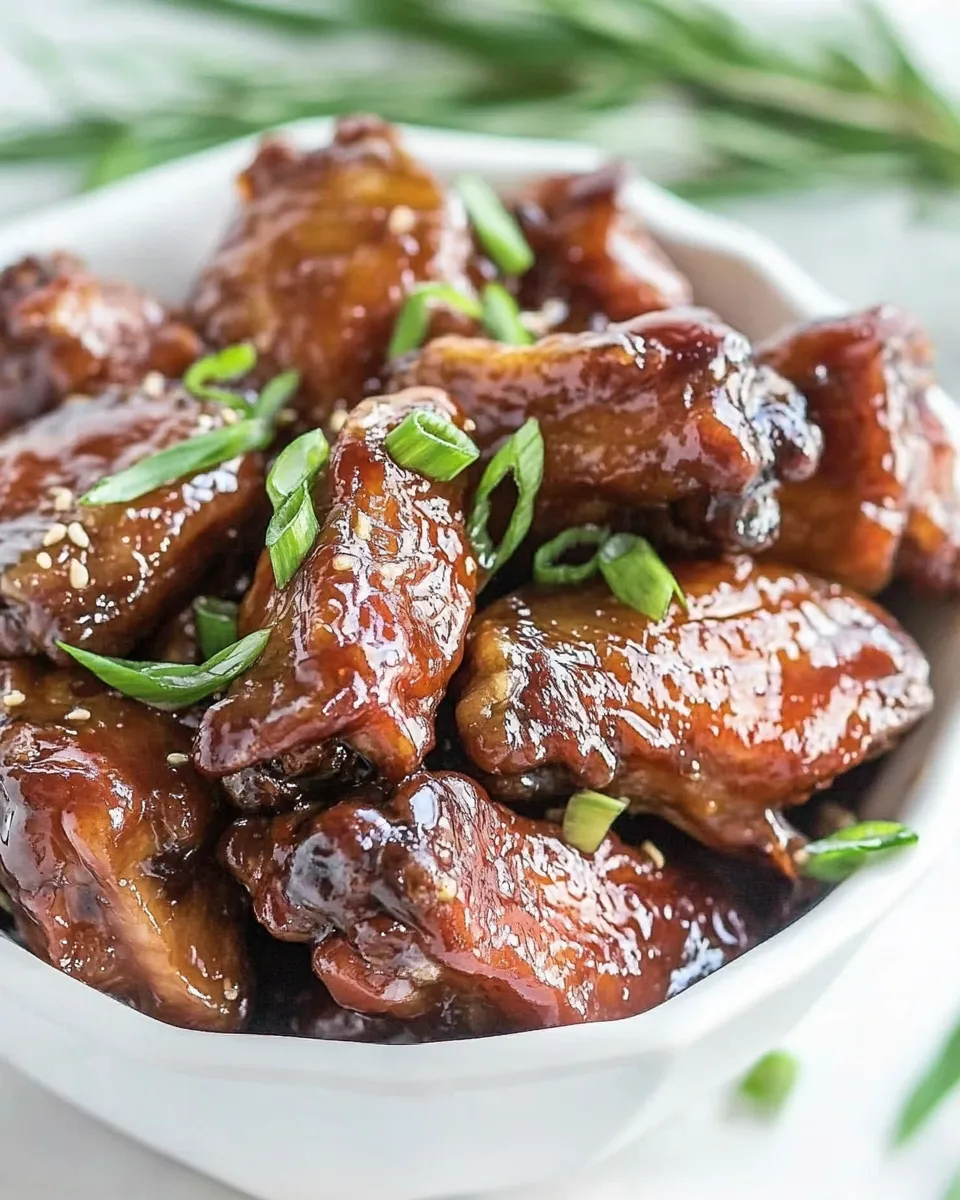 Delicious Slow Cooker Honey Garlic Glazed Wings shot