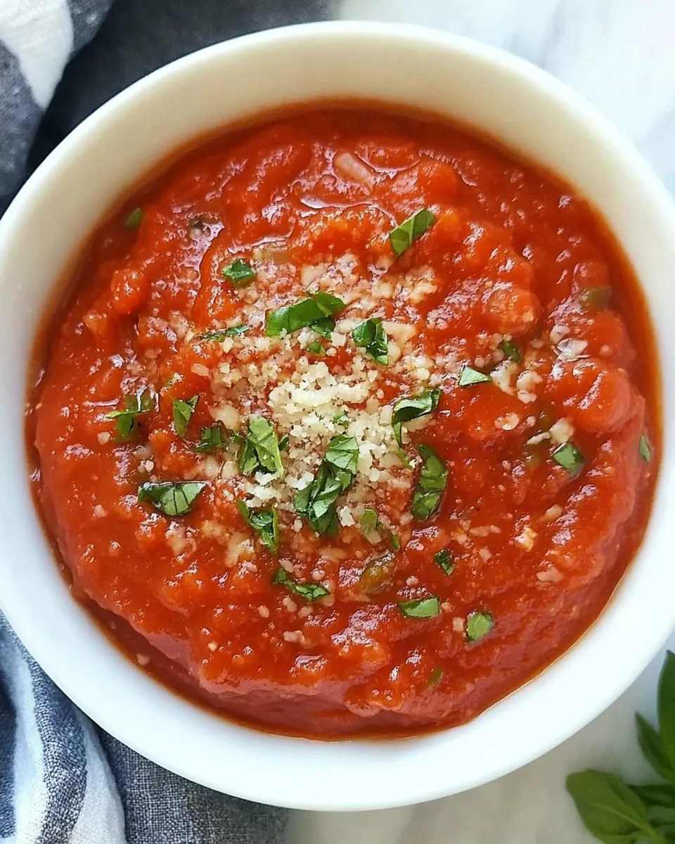 Delicious Slow Cooker Marinara Sauce shot