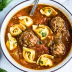 Homemade Slow Cooker Meatball and Tortellini Soup recipe photo