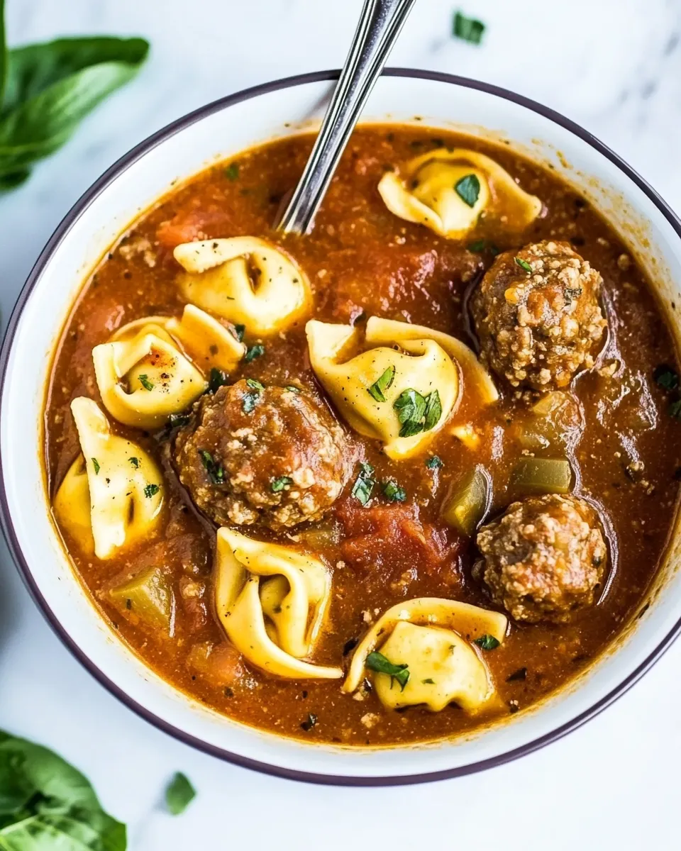 Homemade Slow Cooker Meatball and Tortellini Soup recipe photo