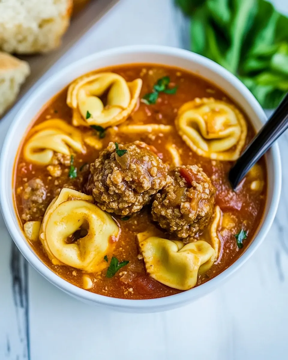 Classic Slow Cooker Meatball and Tortellini Soup dish photo