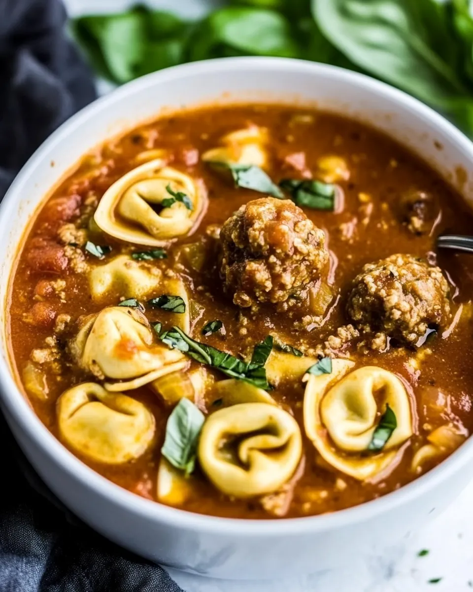 Delicious Slow Cooker Meatball and Tortellini Soup picture