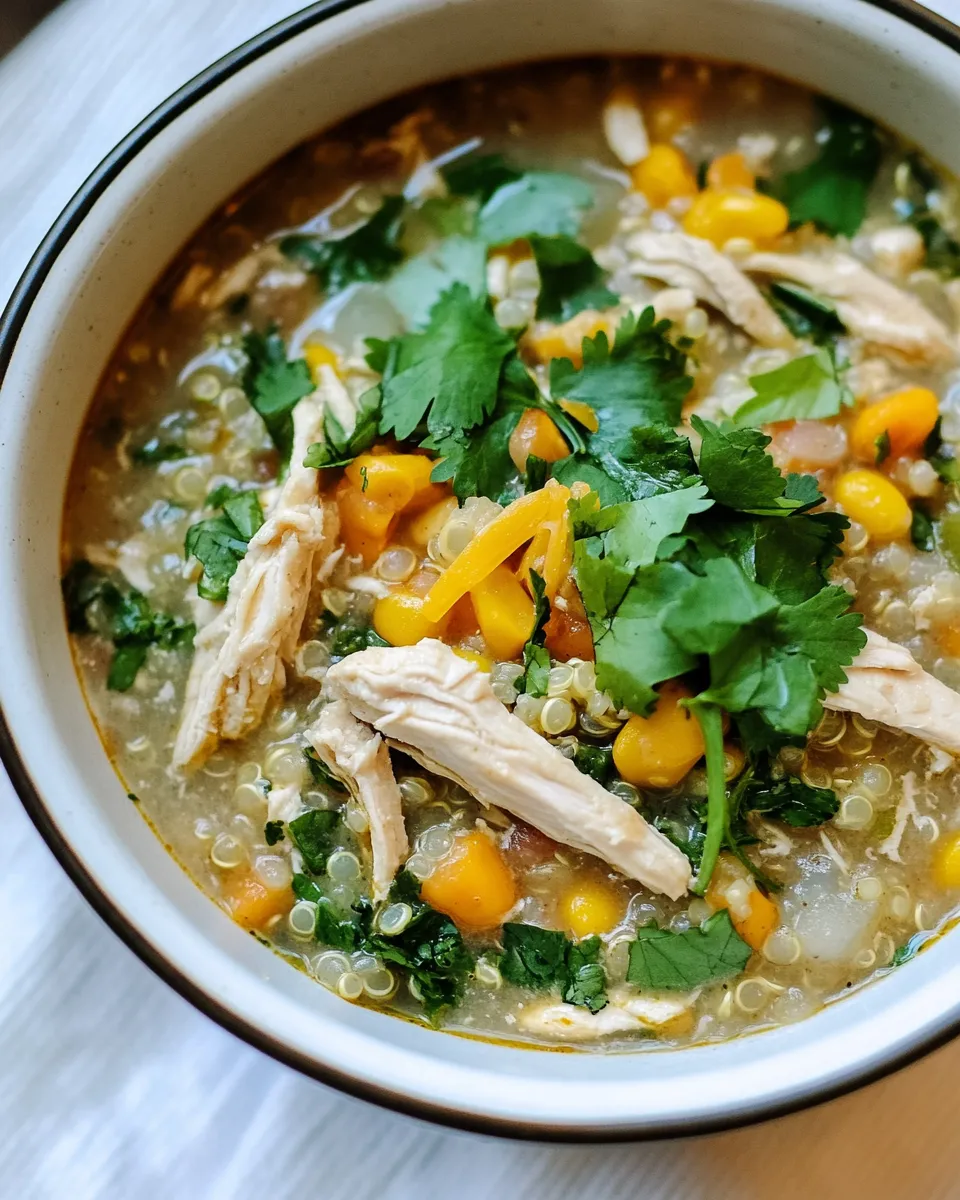 Homemade Slow Cooker White Chicken Quinoa Chili recipe photo