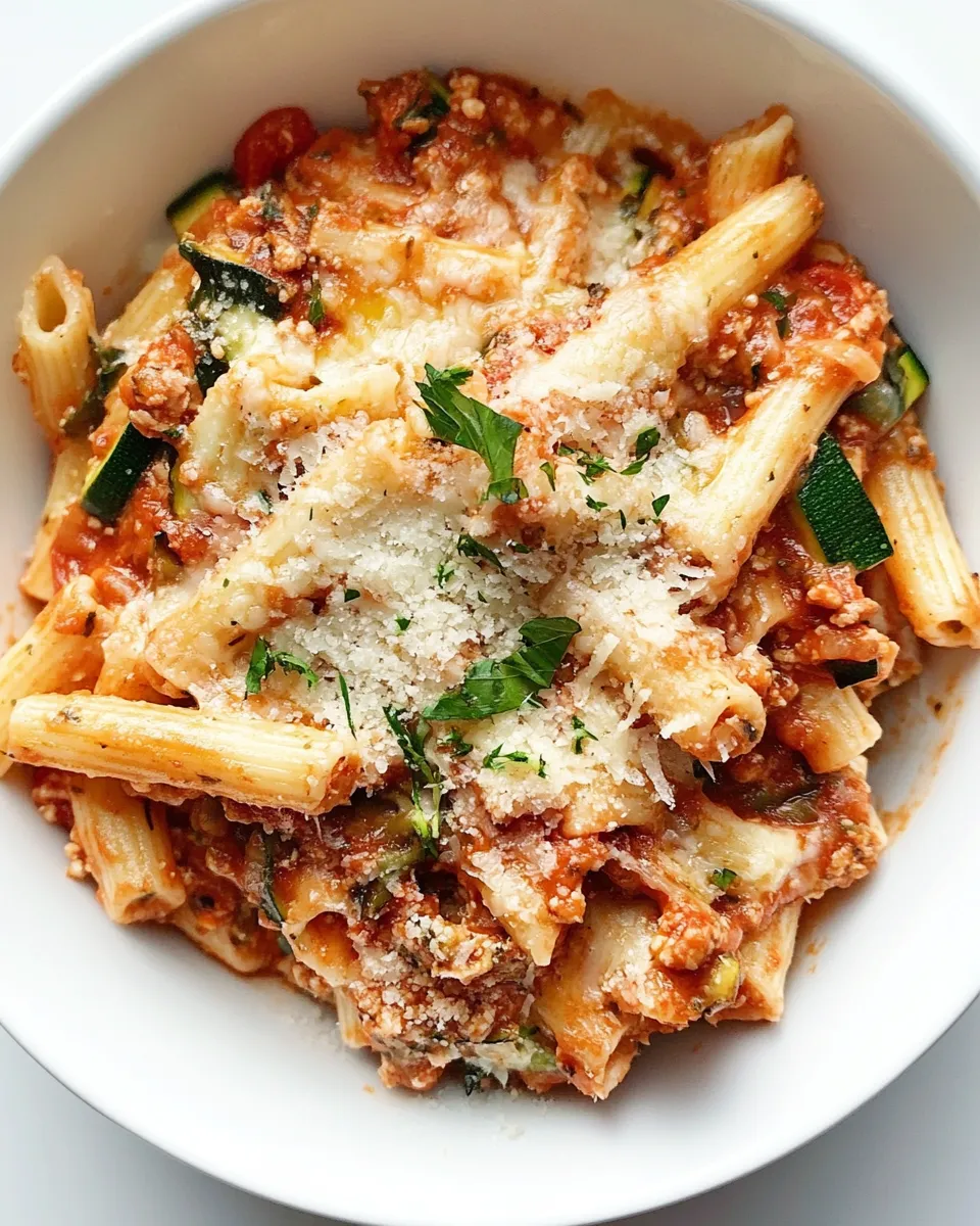 Healthy Slow Cooker Zucchini Ziti dish photo