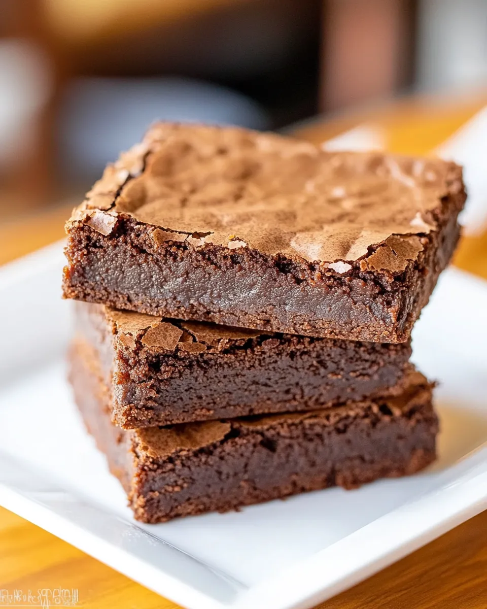 Delicious Small Batch Brownies (Makes 3 Brownies) plate image
