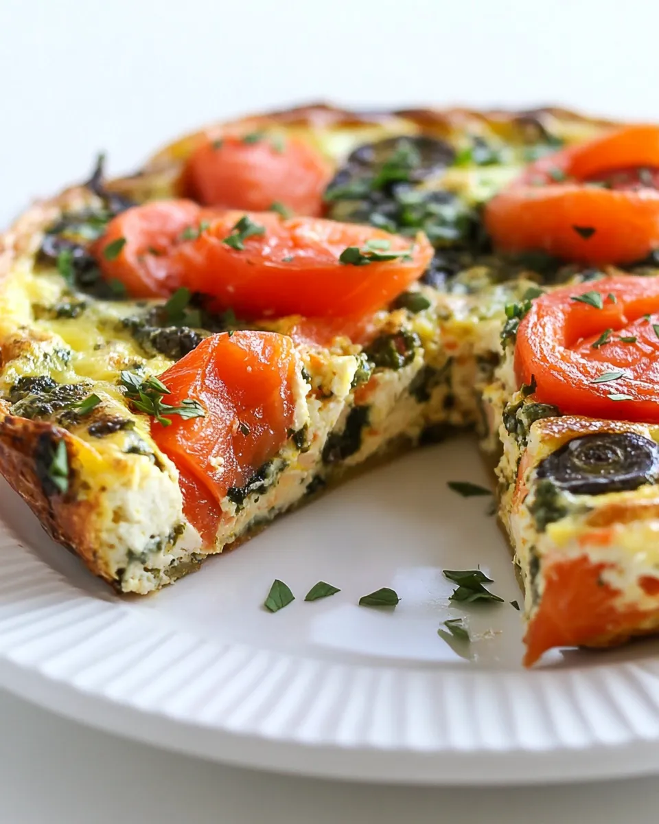 Easy Smoked Salmon Frittata food shot