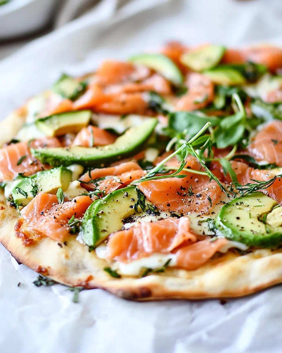 Delicious Smoked Salmon and Avocado Pizza picture
