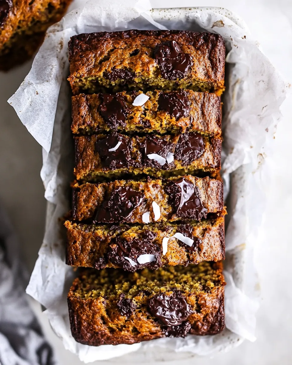 Tasty Sneaky Zucchini Chocolate Chunk Coconut Bread. picture