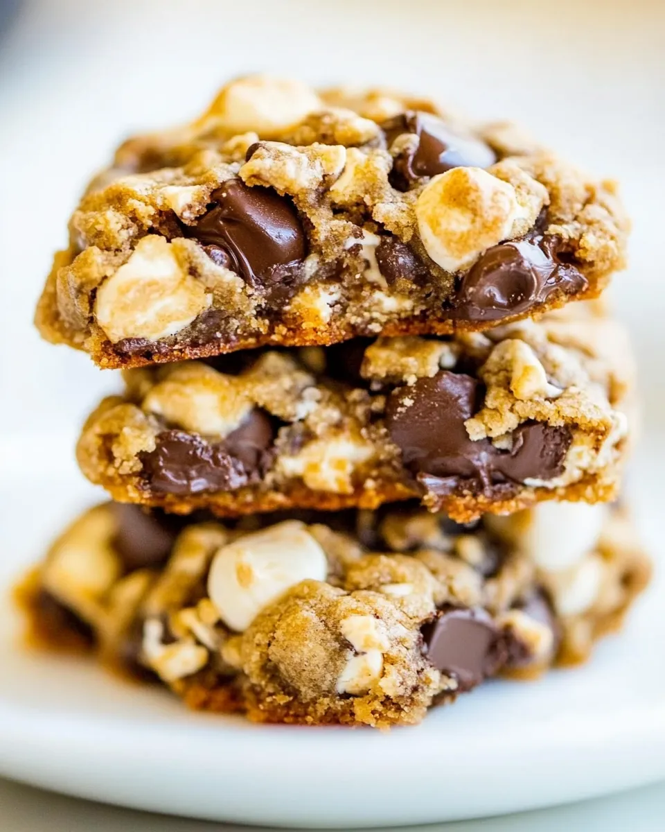 Delicious Soft and Chewy Smores Cookies shot