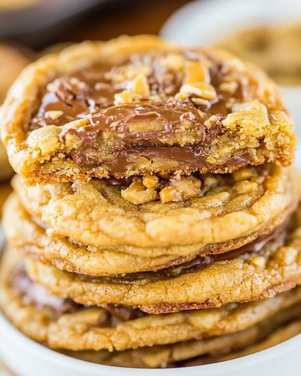 Homemade Soft and Chewy Toffee and Milk Chocolate Peanut Butter Cookies photo