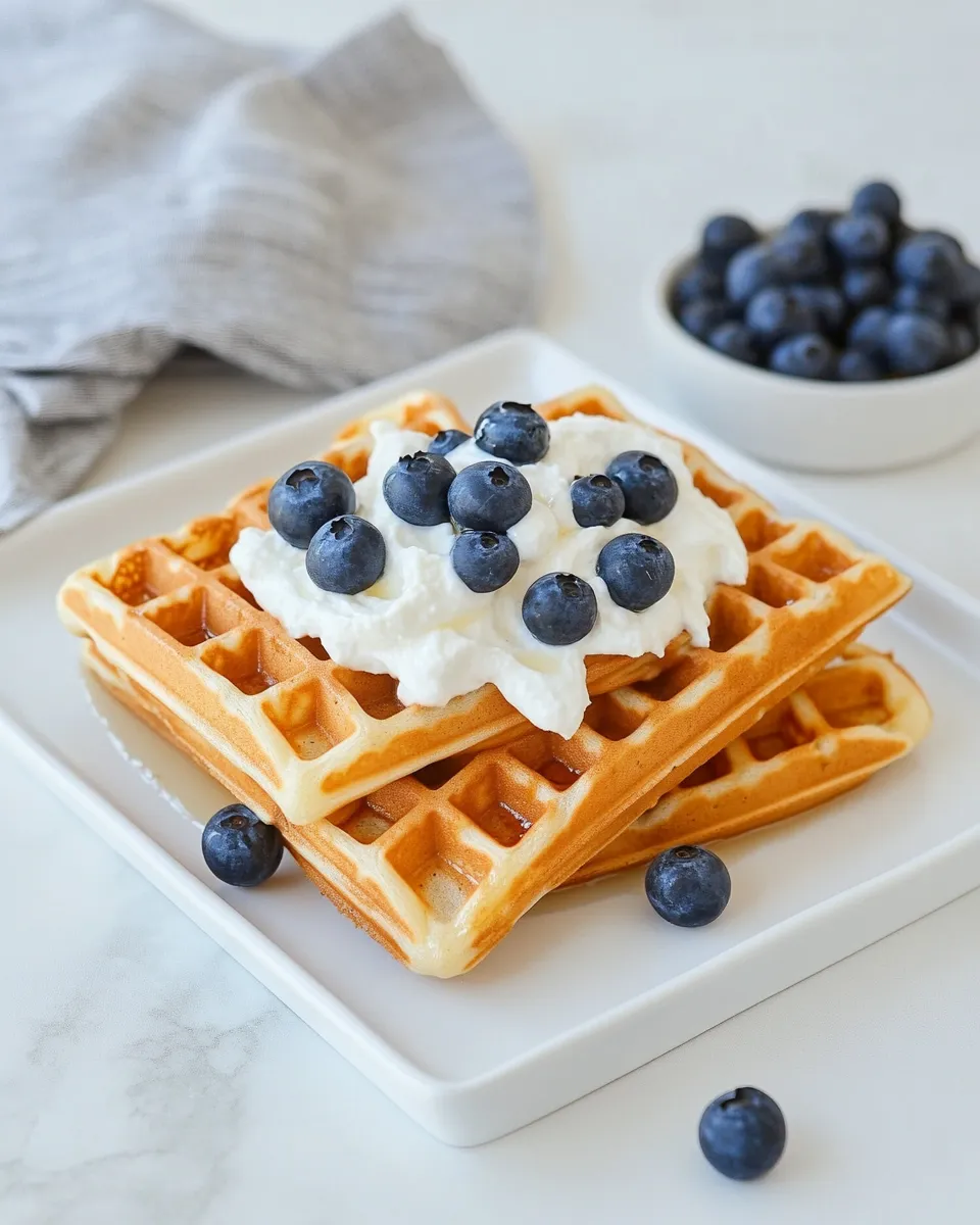 Easy Sourdough Waffles food shot