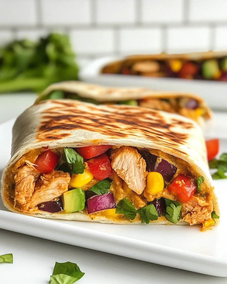 Homemade Southwest Chicken Hummus Wrap photo