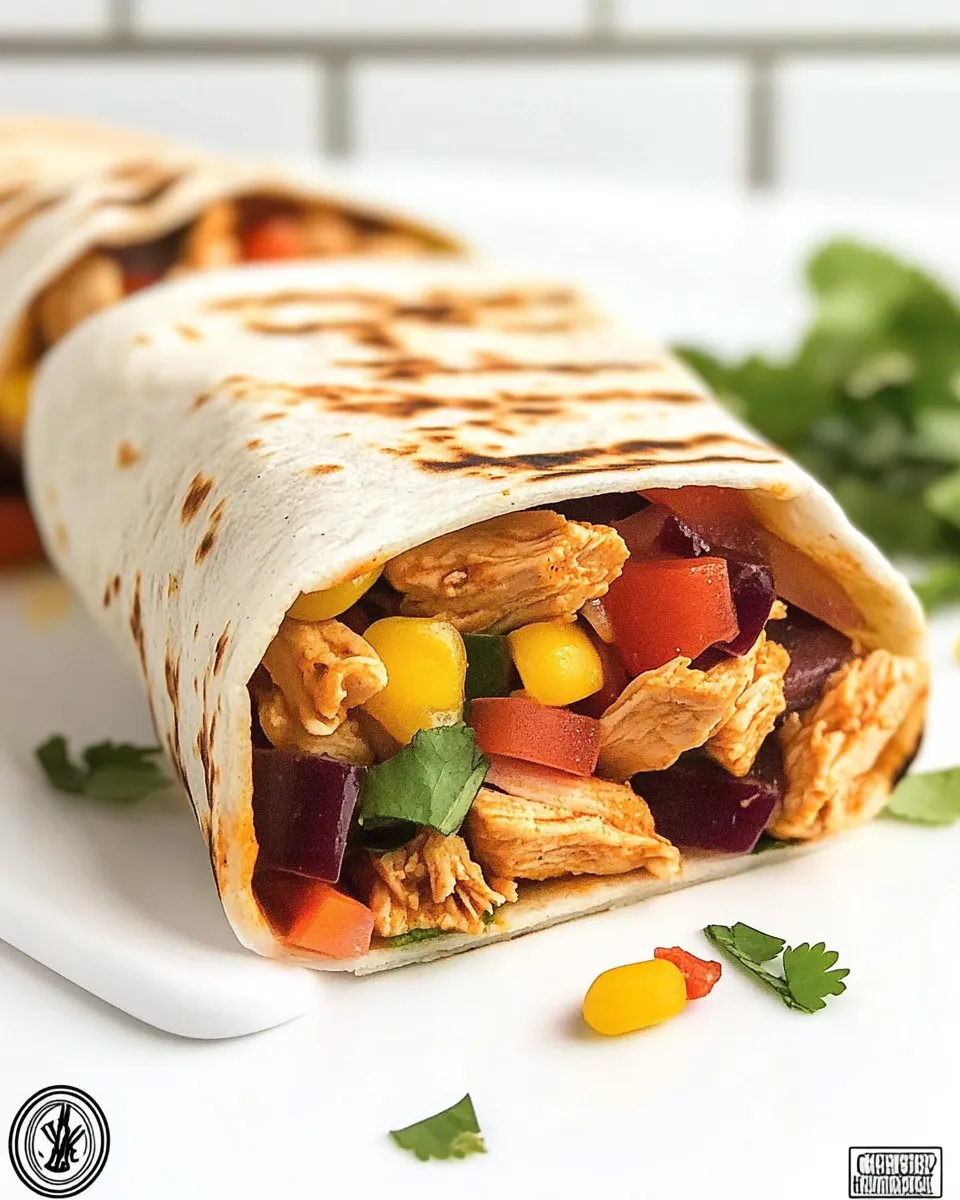 Easy Southwest Chicken Hummus Wrap image