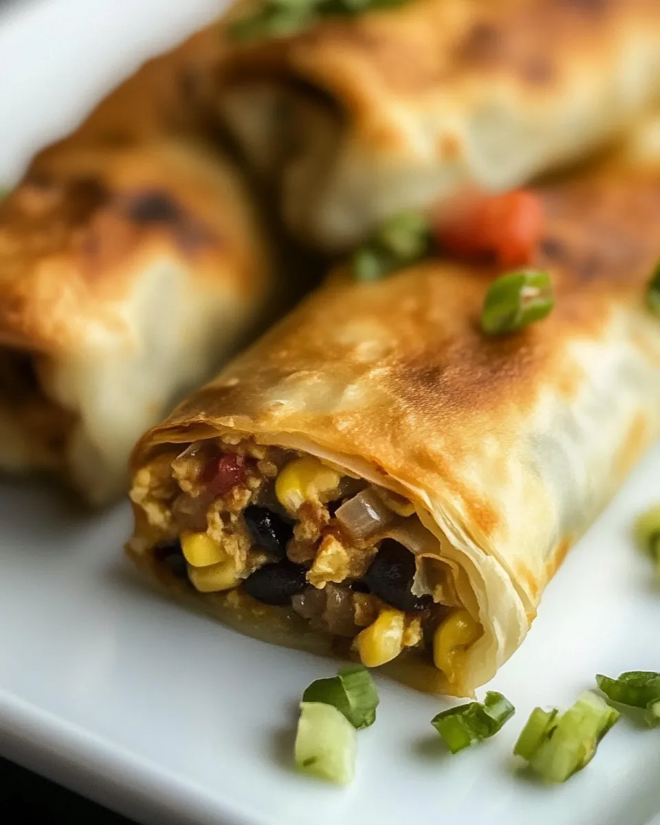 Easy Southwest Egg RollS food shot