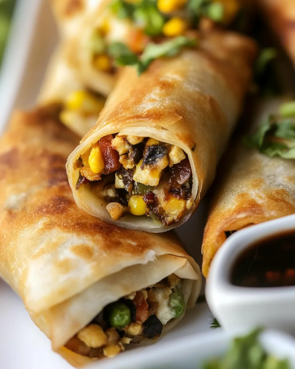 Delicious Southwest Egg RollS plate image
