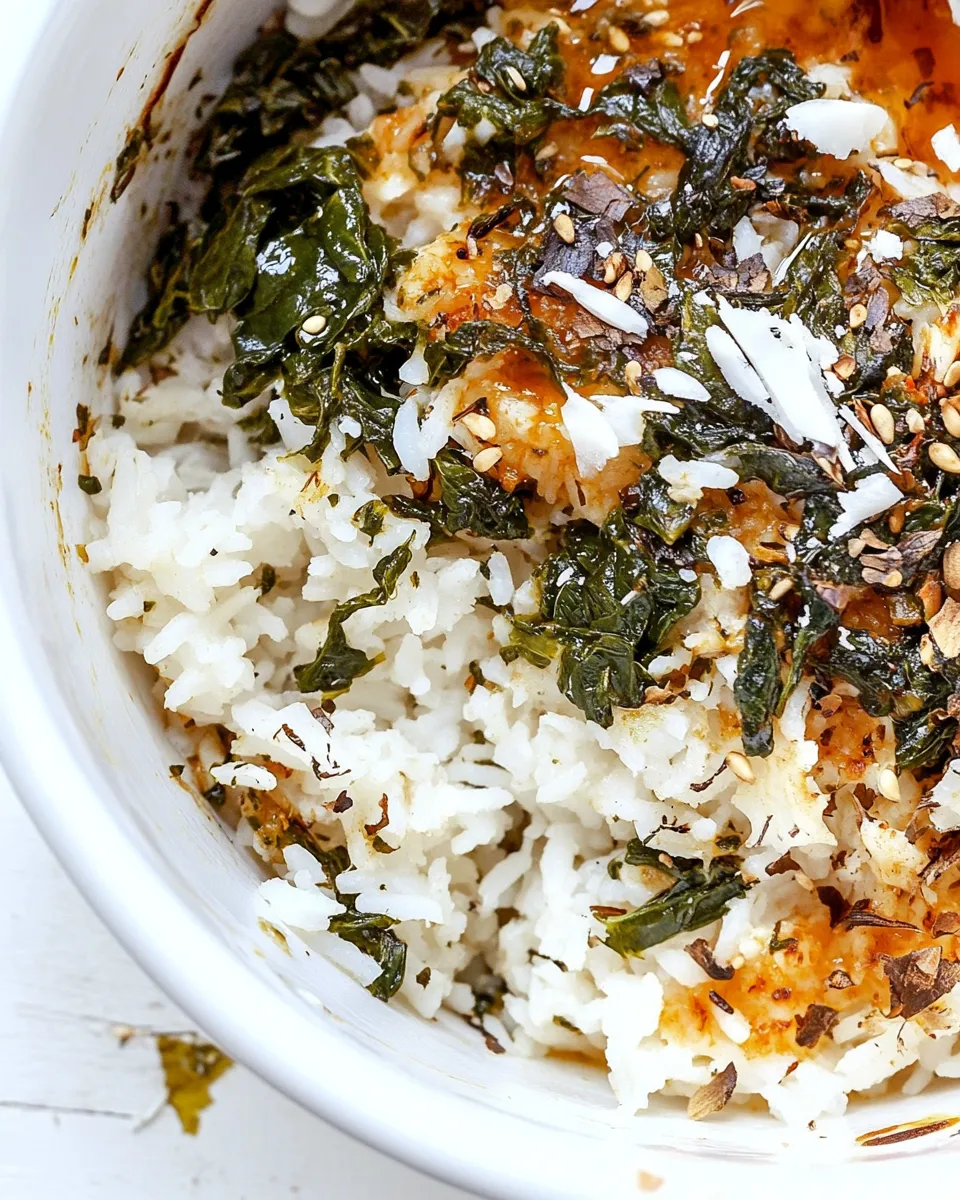 Delicious Spanakorizo (Greek Spinach and Rice) shot