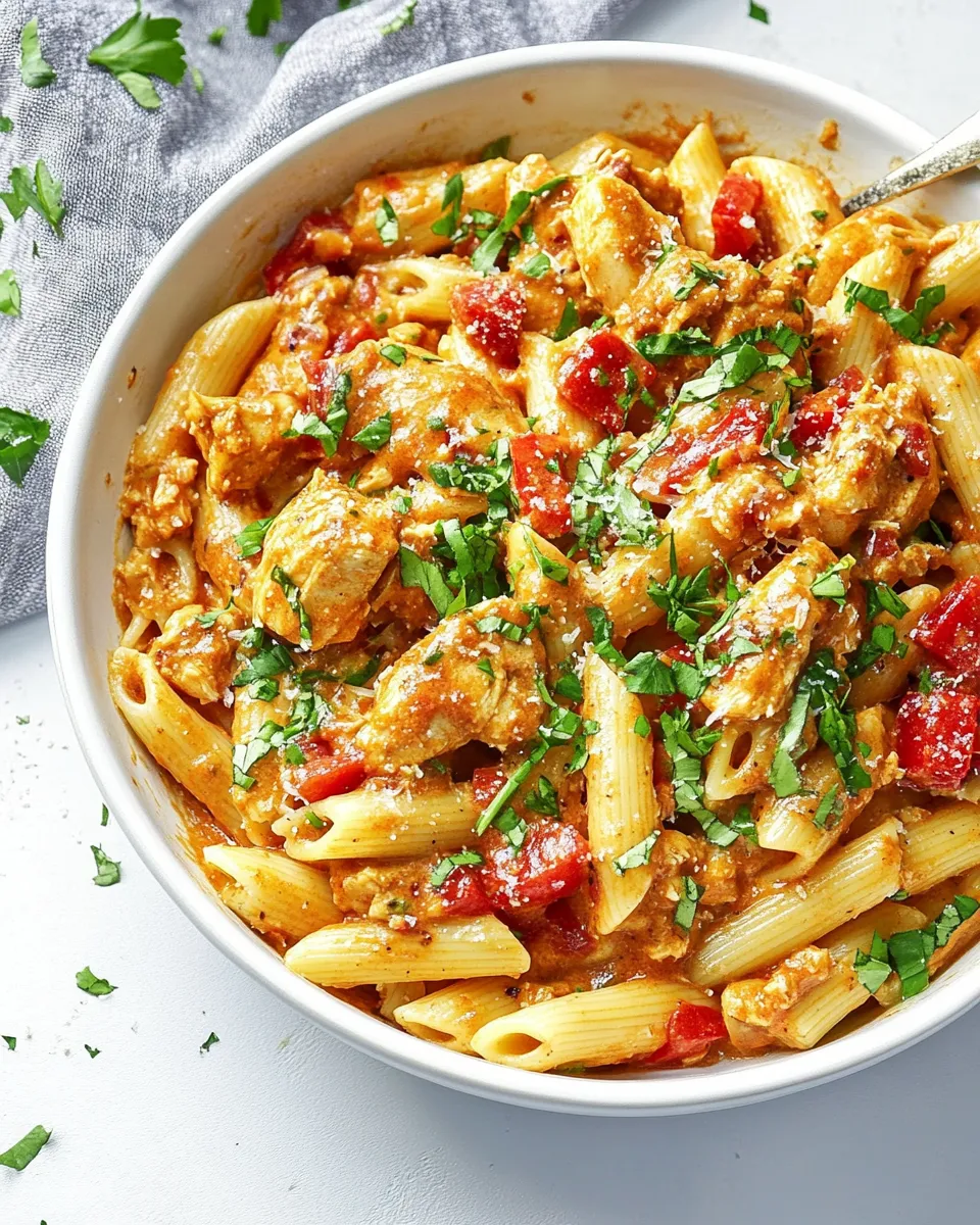 Easy Spicy Chicken Chipotle Pasta food shot