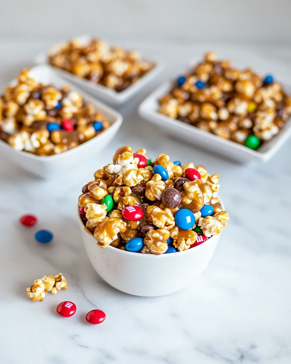 Tasty Spicy caramel popcorn with peanut M&Ms image